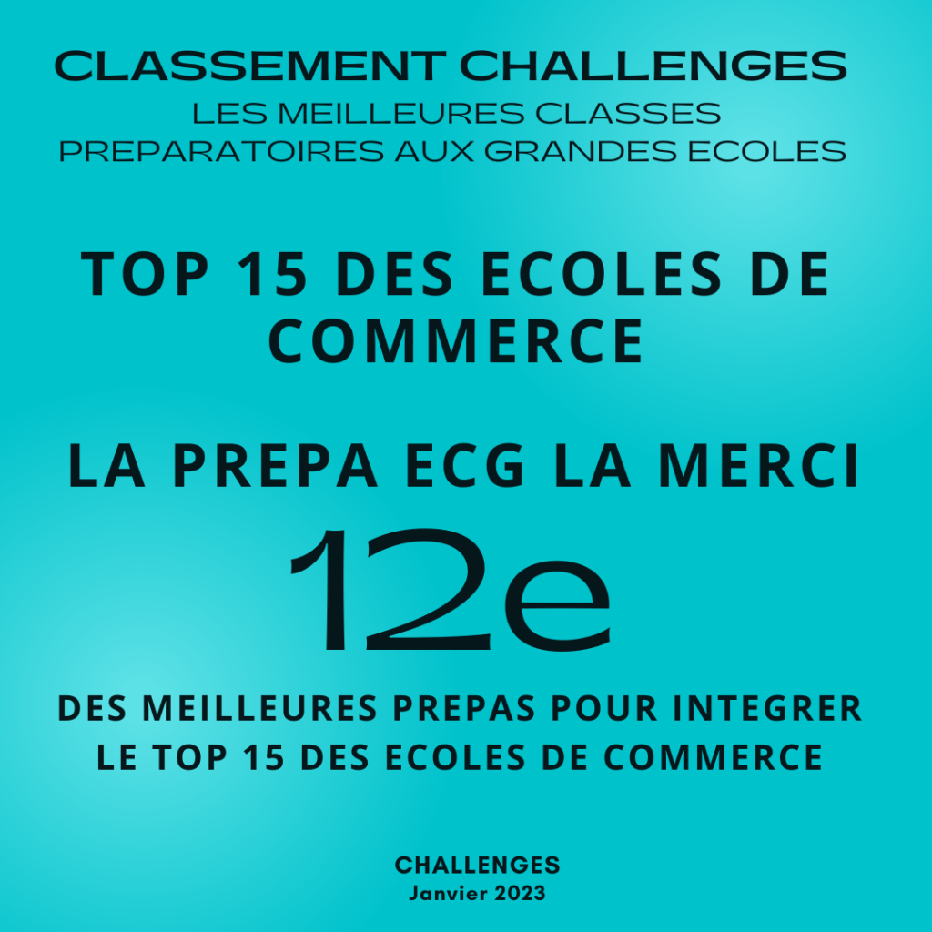 Prépa ECG Economique et commerciale Lycée privé NotreDame de la Merci